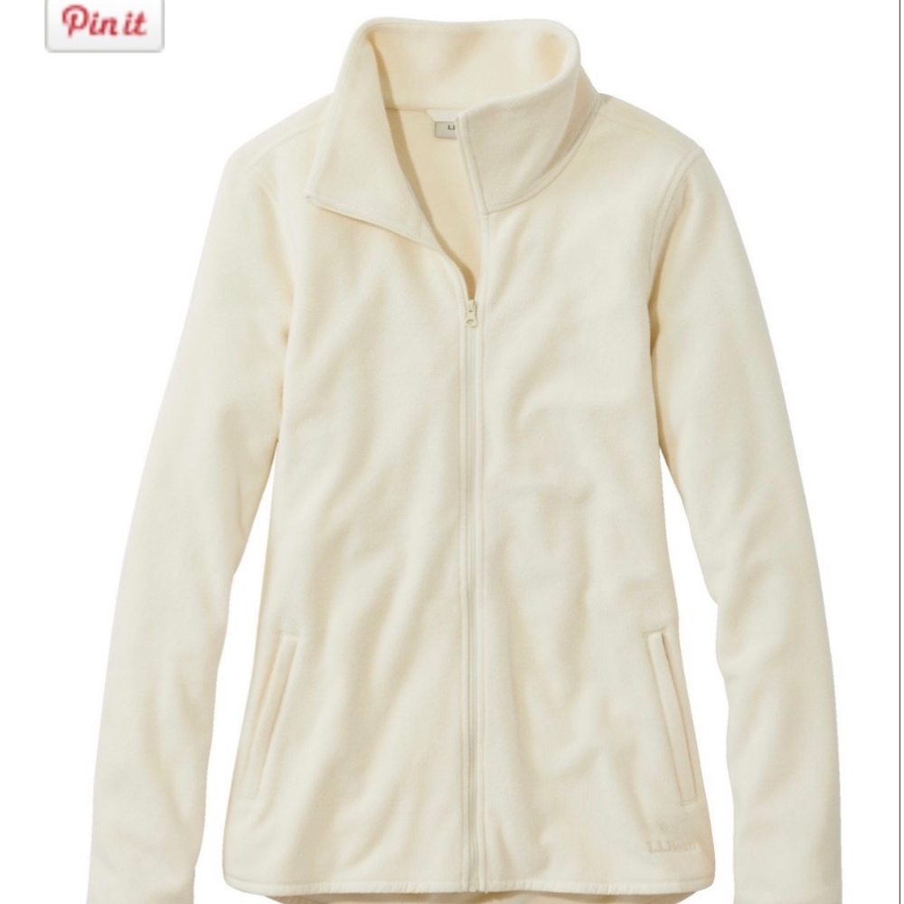 L.L. Bean Feather Fleece, Full-Zip Cream NWOT